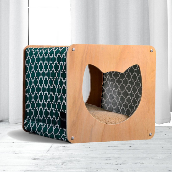 그랜드펫샵 고양이하우스 숨숨집 스크래쳐 해먹 텐트형, 오렌지, 1개