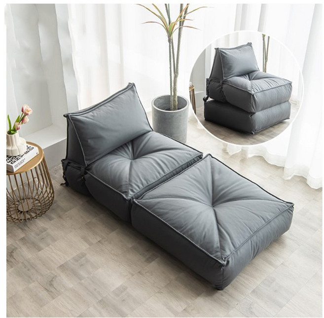 摺疊沙發躺椅 單人榻榻米和室椅 好整理不佔空間, 1個, 高級灰