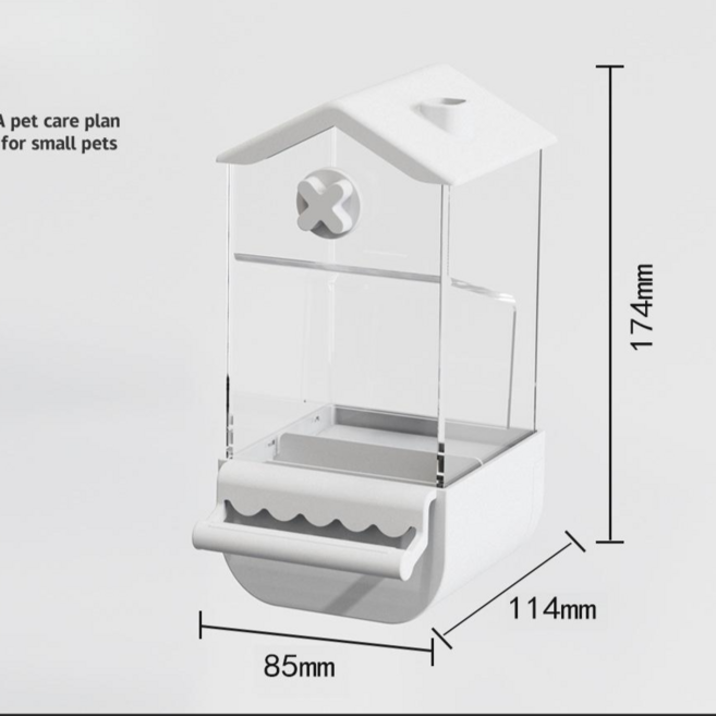 유이미 집모양 앵무새 급이기 자동급식기, 화이트-소