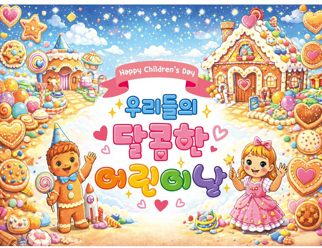 맑은누리디자인 어린이날현수막 2종 (수정불가), 어린이날현수막 1007-쿠키월드