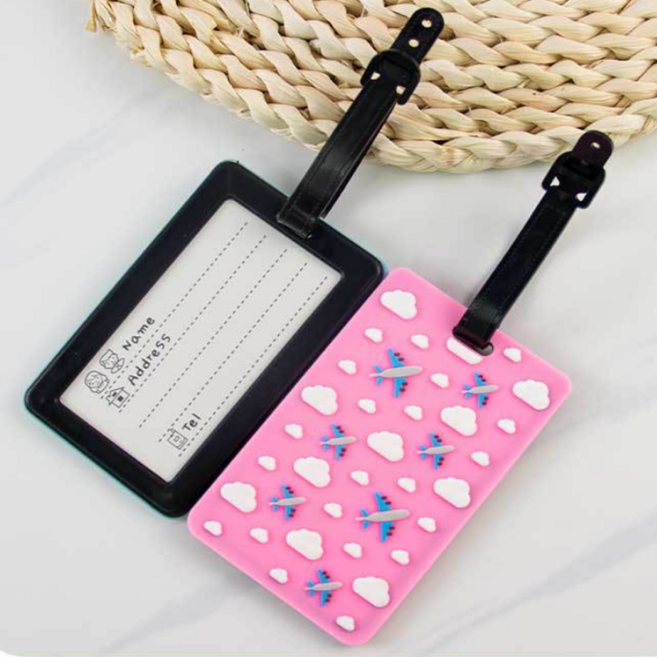 [1+1]여행용 비행기 구름 비행기 캐리어 네임텍 세트