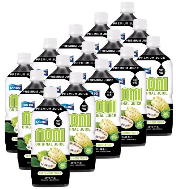 RFC 저온 살균 노니 주스 100% 착즙 원액 쥬스 발효액, 1L, 15개