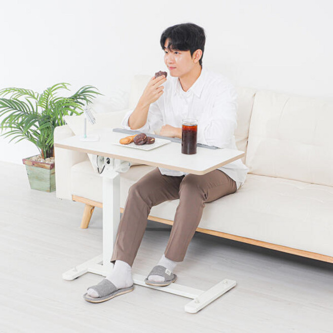 아트박스/카멜마운트 핏쳐 TS3 이동형 수동 양방향 각도조절 사이드 테이블, 화이트+화이트