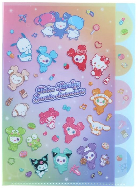 썬스타 문구 (Sun‑Star Stationery) 산리오 캐릭터즈 TWICE LOVELYS 라브리즈 굿즈 클리어 파일 A4 사이즈 5포켓 그라데이션 S2176017