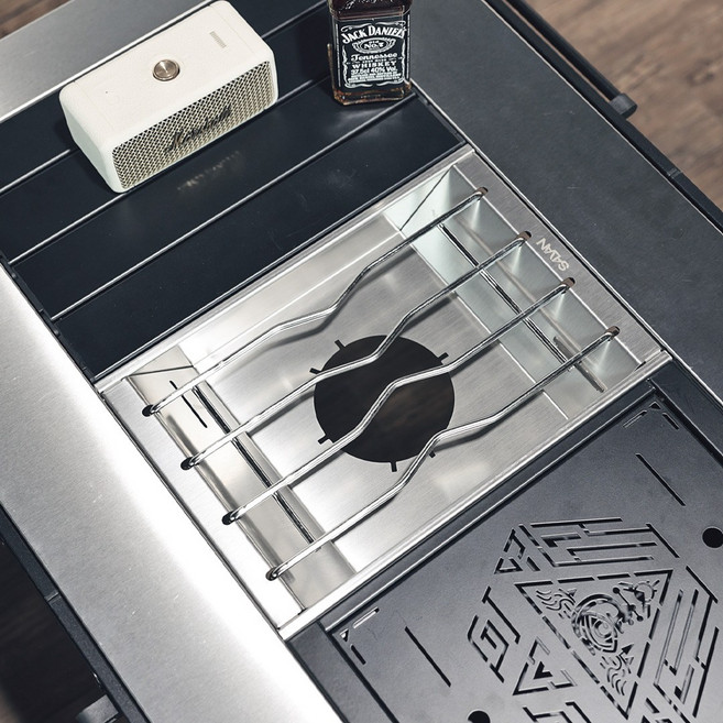 살반 igt 원버너 플레이트 거치대 플랫버너 그릴 오덕스탠드 캠프원 호환 가방포함, 1개