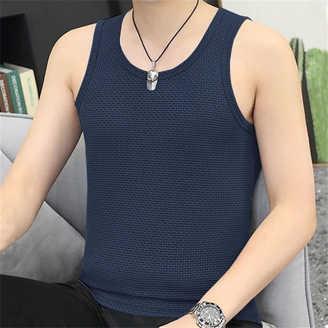 TKX 남성 민소매 티셔츠 통기성 슬림핏 스포츠 베이직 여름용 편안한 데일리 탑