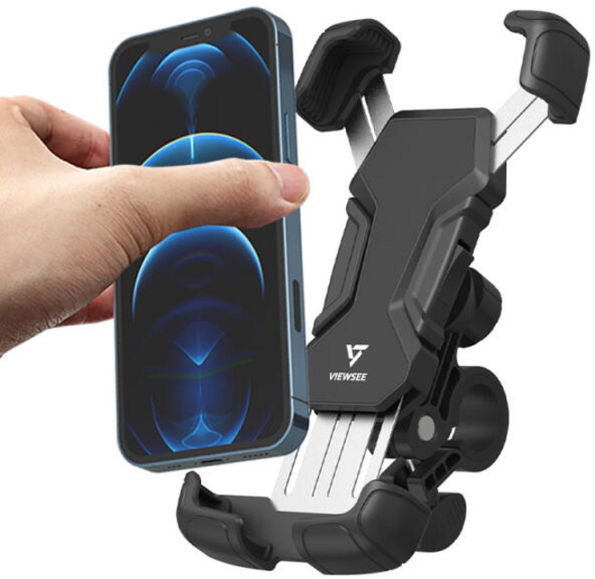 뷰씨 자전거 오토바이 핸드폰 원핸드 이중잠금 거치대, 1개