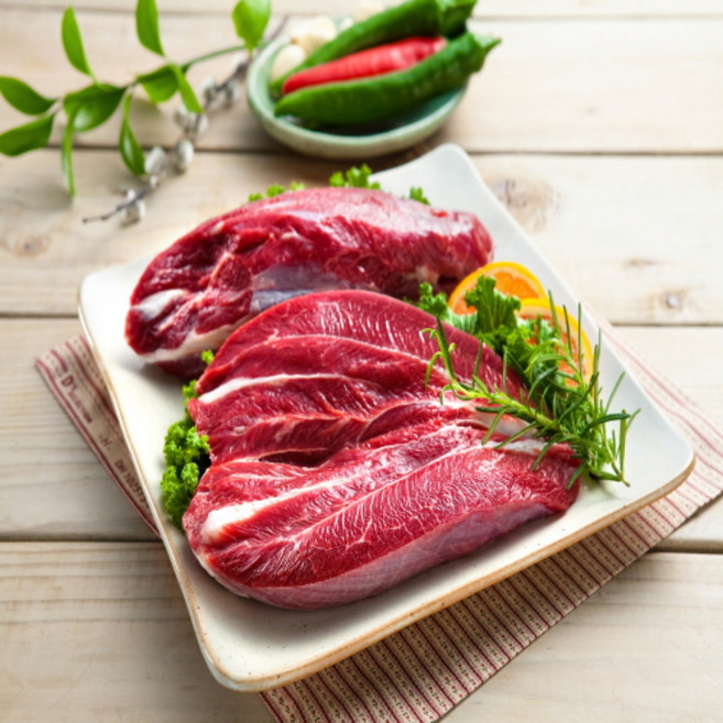 국가대표돼지 수입 냉장 아롱사태 원육 덩어리, 1개, 1kg