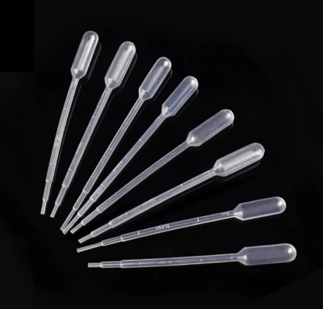 HONG 투명 플라스틱 눈금 스포이드 300개 3ml, 1세트