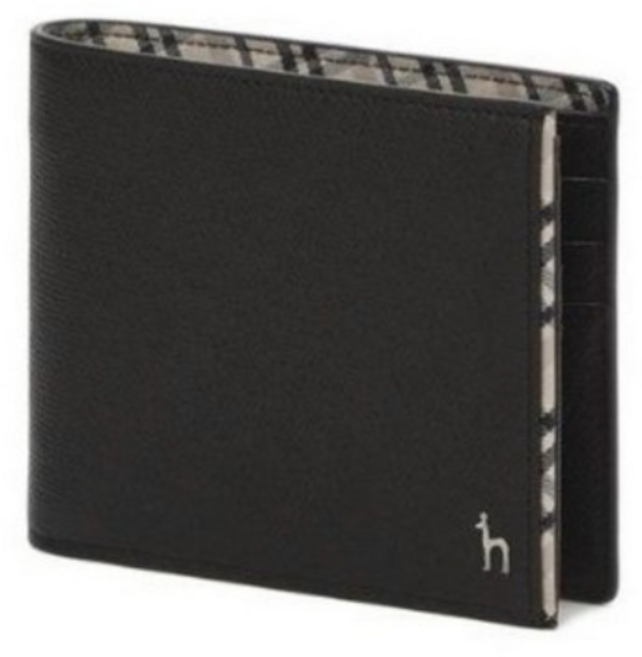 헤지스 체크배색 가죽 반지갑