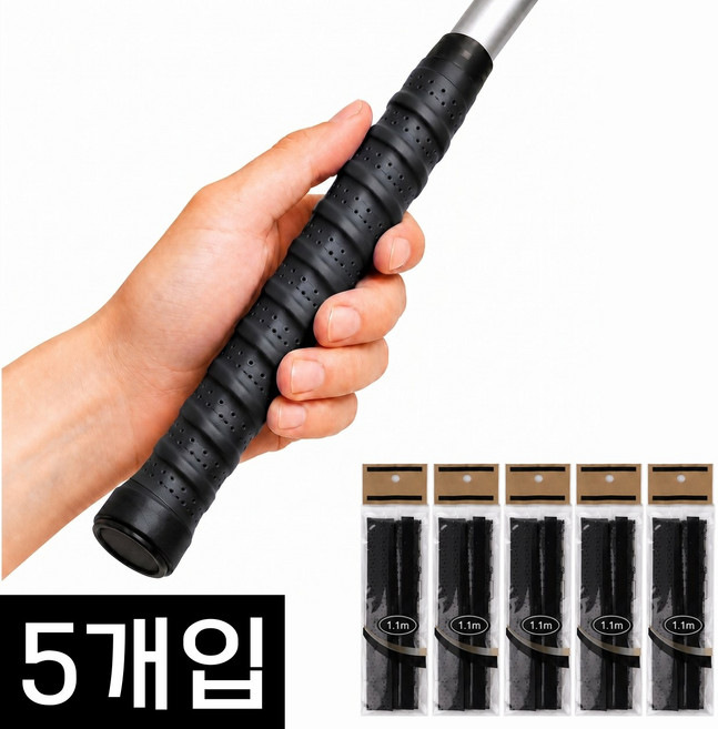 원앤미 쿠션 골프 테니스 배드민턴 그립 테이프, 5개, 블랙