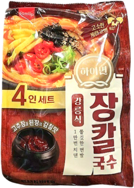트레이더스 삼립 하이면 강릉식 장칼국수 824G(4인) 단품 아이스박스+아이스팩, 824g, 1개