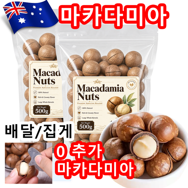 1/1+1 마카다미아 건강 간식 견과류 대용량 저온 베이킹 밀크 우유향 포장증정 까먹는 통 마카다미아, 1개, 100g