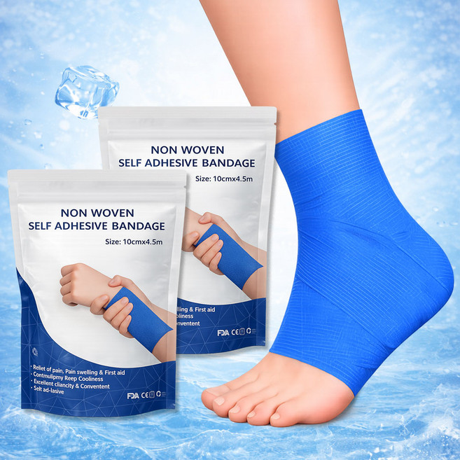 쿨붕대 자가점착밴드 아이스붕대 발목 무릎 아이싱 병원용 압박용 쿨밴드 파스 압박붕대 손목테이핑, 2개, 1세트
