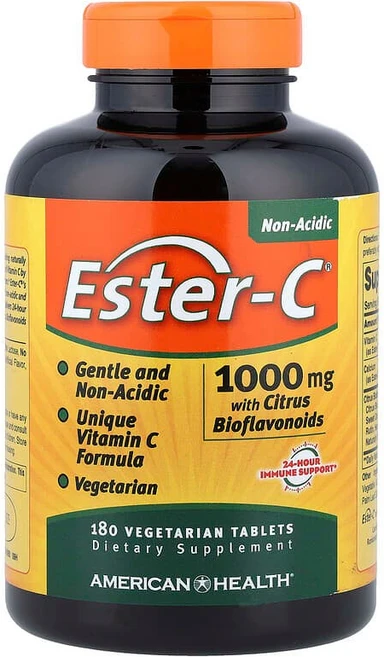 American Health Ester-C® 시트러스 바이오플라보노이드 함유 식물성 정제 180정 AMH-16984, 1개 - 쿠팡
