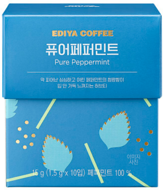 이디야 블렌딩티 퓨어 페퍼민트 10P, 1박스, 10개입, 1.5g