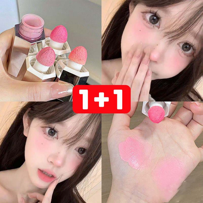 리퀴드 블러셔 크림 블러셔 볼터치 여성 볼터치 치크 블러셔 여성 볼터치 스틱 워터프루프 오래 지속되는 리퀴드블러셔, 2개, V01