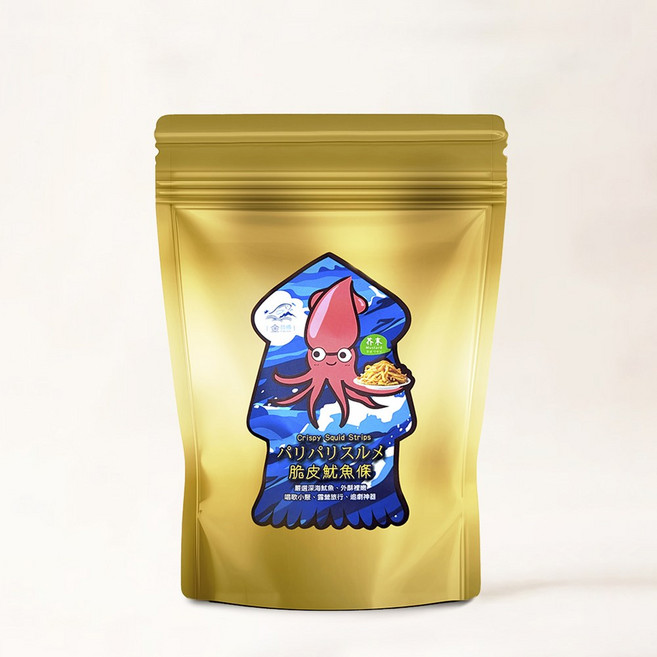 金師傅 魷魚 脆皮魷魚條-芥末口味 酥脆鮮美 獨立包裝方便攜帶, 55g, 1包