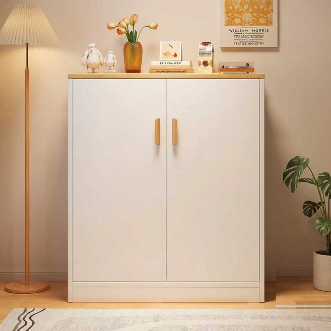 수납장 3단 다용도 수납장 심플 거실장 거실 수납장, 화이트