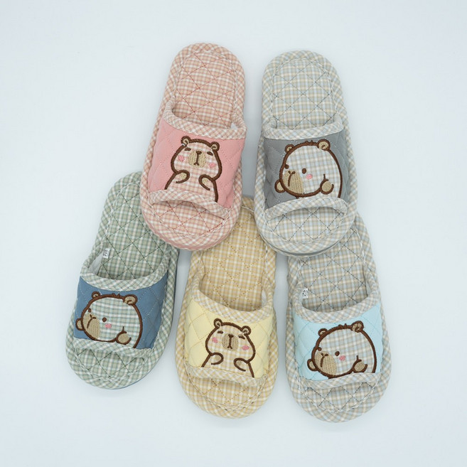 카피바라 면슬리퍼 키즈 아동 면실내화 거실화 층간소음방지 3중쿠션