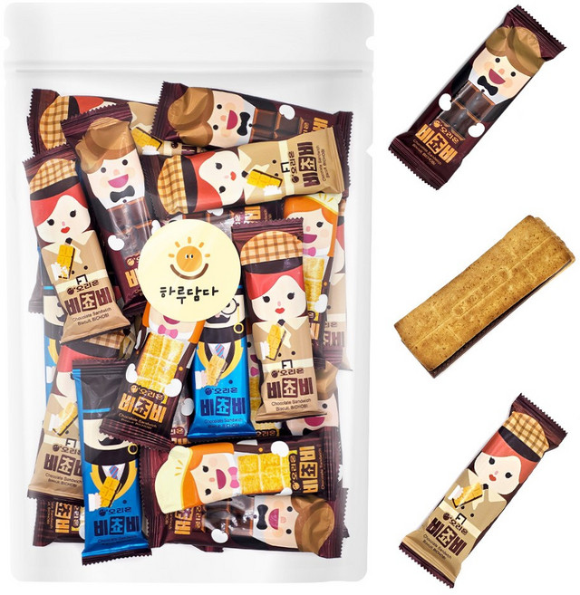 오리온 비쵸비 통초콜릿 초코샌드 비스킷 대용량 홈카페 20개 개별포장