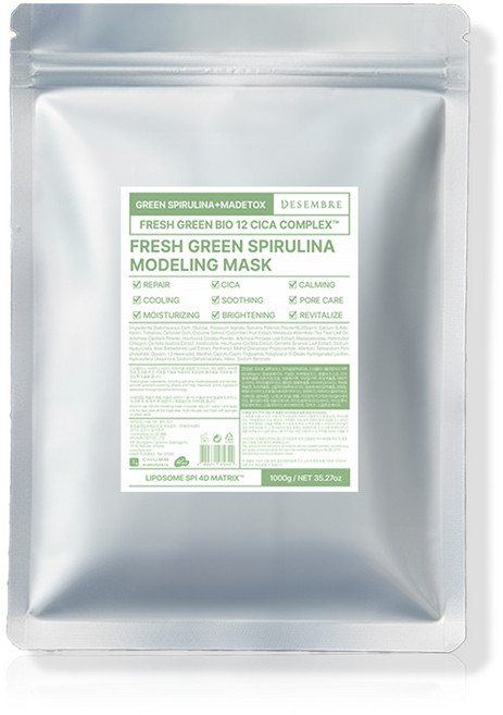 데쌍브르 팩 피부과 쿨링 모공케어 트러블 진정 프레쉬 그린 스피룰리나 모델링팩1000g, 1개