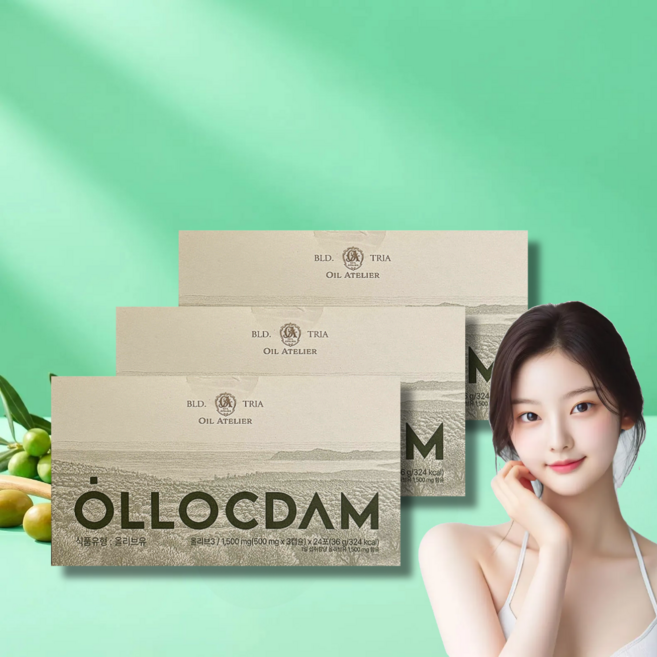 투픽몰 올록담 올리브오일 캡슐 올리브3, 24포, 3개