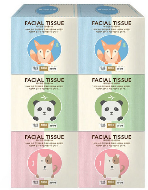 복이많은집 미니 각티슈 250매 24개 화장지 .