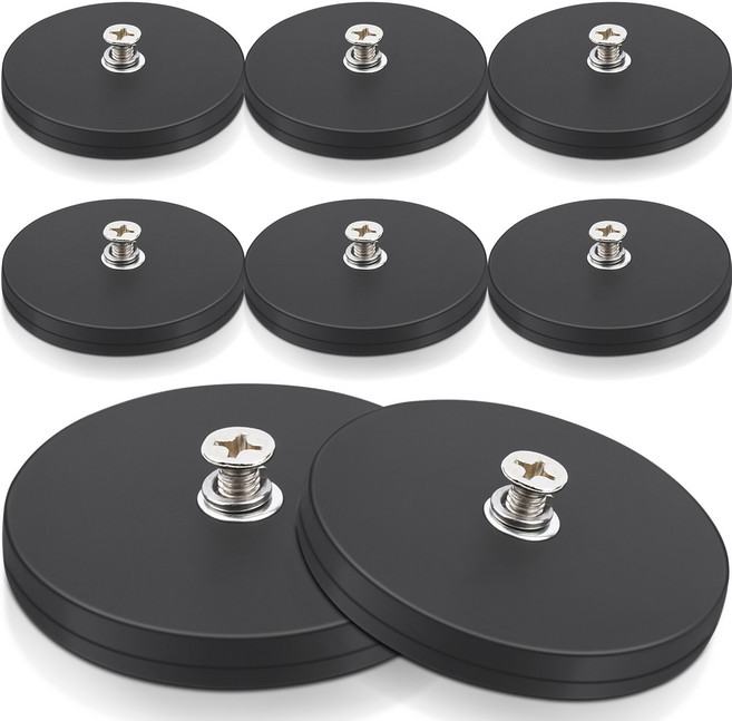 D43 D66 D88 고무 코팅 방지 스크래치 장착 자석, 8개, black