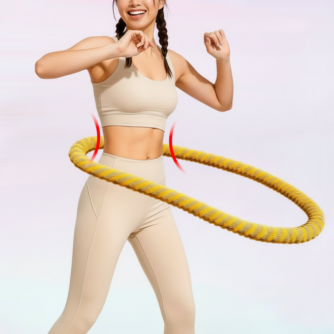 나오픽 실내 무소음 뱃살 훌라후프, 옐로우, 1개, 1.5kg