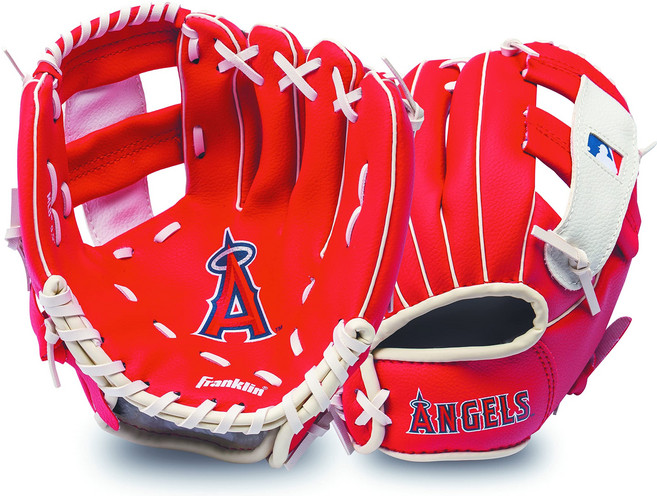 프랭클린 9.5 인치 MLB LA 엔젤 글러브 & 공, 상세페이지 참조, 1개