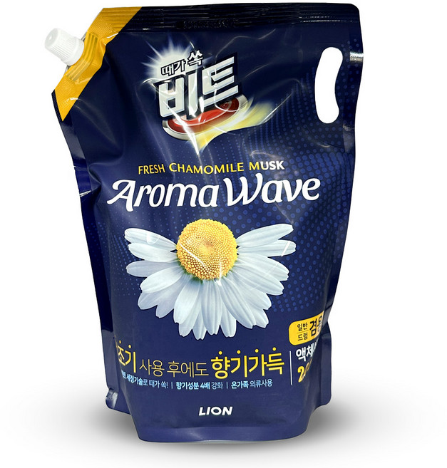 액체 세탁 세제 2l 온가족 카모마일 대용량 리필 액체 세제 드럼 라즈베리 얼룩제거 유연제 신발