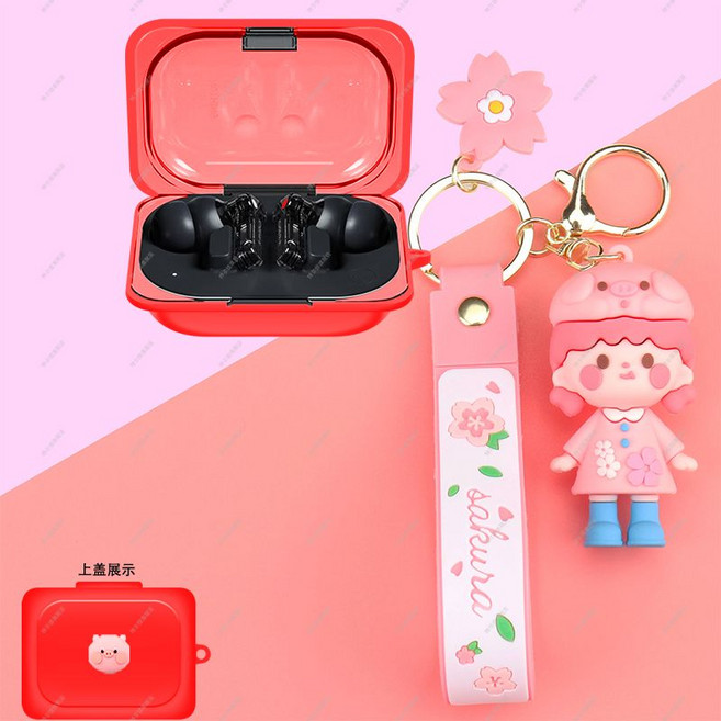 낫싱 이어a 투명 케이스 피규어 키링 버클 누드 커버, NOTHING ear(a) 케이스, 붉은 돼지 + 벚꽃 소녀, 1개