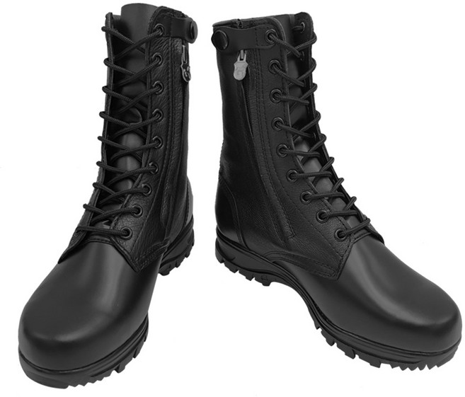 고급 스나이퍼 행군화 검정색 긴목 지퍼 235~300mm 국산 수제 천연소가죽 전투화 워커 부츠 군화 신화