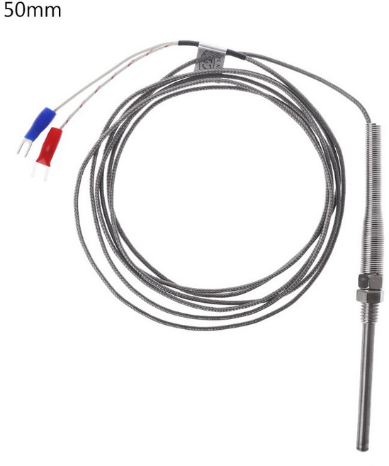 K 타입 열전대 2m 케이블 M8 스레드 온도 센서 프로브 50mm/100mm/200mm, 50mm, 1개
