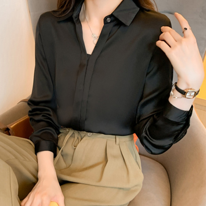 포플러앤씨 여성용 로카라드 새틴 블라우스 P26SPBL112713