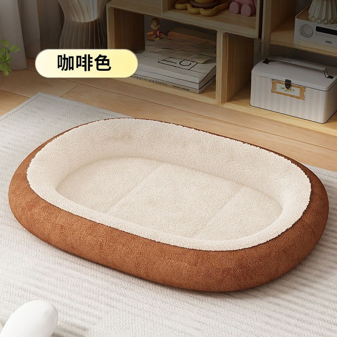 狗窩 寵物墊 咖啡色 淺灰色 寵物床 寵物窩, 咖啡色,M50x40cm 適用2.5kg內, 1個