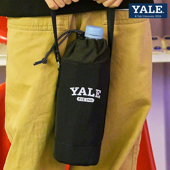 남녀공용 물통주머니 예일 어깨끈 크로스 보온보냉가방 물병파우치, 1개, 블랙