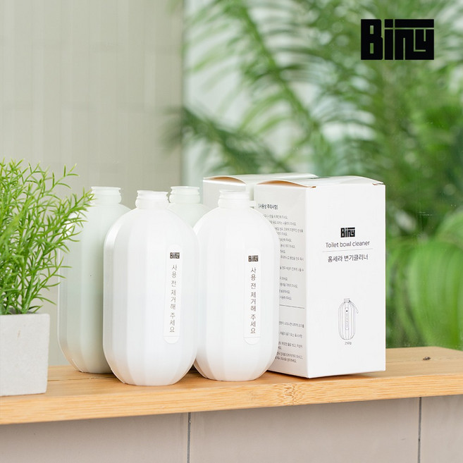 바이니 변기세정제 자동 클리너 고체형 보틀 화장실, 4개, 250ml
