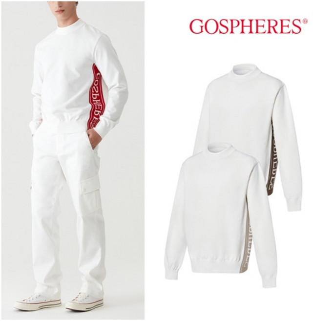 [고스피어] GOSPHERES MAN SIDE LOGO MOCK-NECK KNIT PM3WNT22