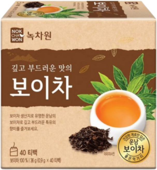 녹차원 보이차, 900mg, 40개입, 1개