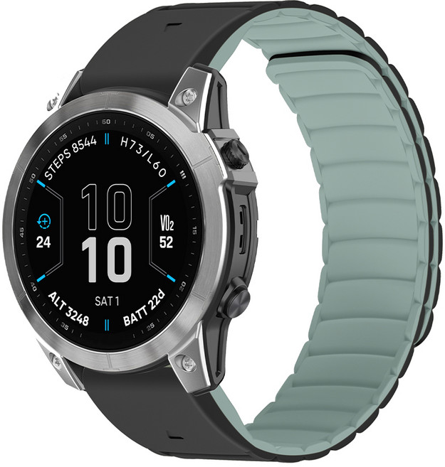 별다섯 가민 워치 퀵핏 러기드 마그네틱 스트랩, 블랙/아쿠아그린, 1개