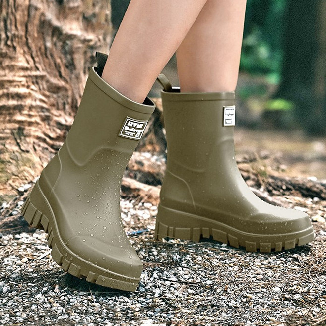 Modern Fashion 여성 미들 레인부츠 사계절 미끄럼방지 장화 R16
