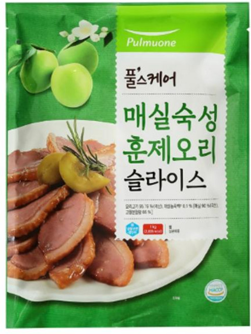 풀무원 풀스케어 우리가족 밥반찬 캠핑 매실 숙성 훈제오리 슬라이스 1kg, 1개