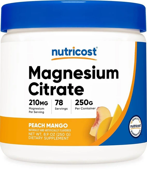 Nutricost 구연산 마그네슘 파우더 (피치 망고 250g), 1개 - 쿠팡