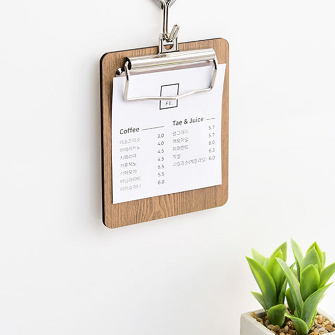 카페 빌지 패드 영수증 계산서 꽂이판, 우드타입, 대형-200mm (3341), 우드