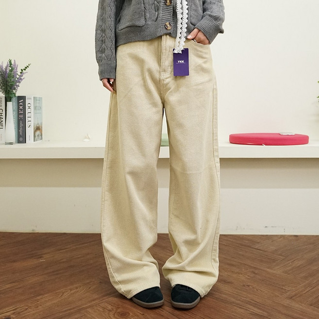 빅걸스토리 여성 빅사이즈 숏/기본/롱 3단기장 코듀로이 와이드팬츠