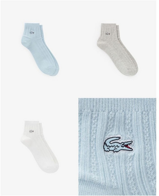 매장정품 LACOSTE 라코스테 브랜드관 (여성) 26SS 여성 스카시 앵클 삭스 RA196E-56G 3컬러 (택1) 1356824, 70V(크림화이트)