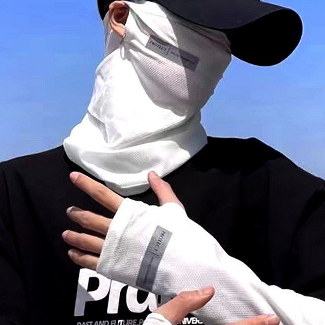 프로텍 자외선차단 2세트 쿨넷 여성 마스크 팔토시 사이클 목토시 얼굴 테니스 넥워머 쿨토시, 넥워머 1개, 라이트그레이, 1개