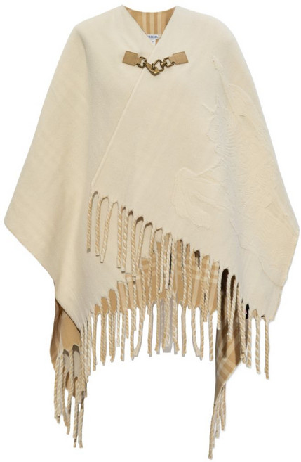 버버리 프린지 판초